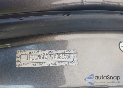 2007 Honda Accord 3.0 Ex из США, поврежденный, VIN 1HGCM66577A081558